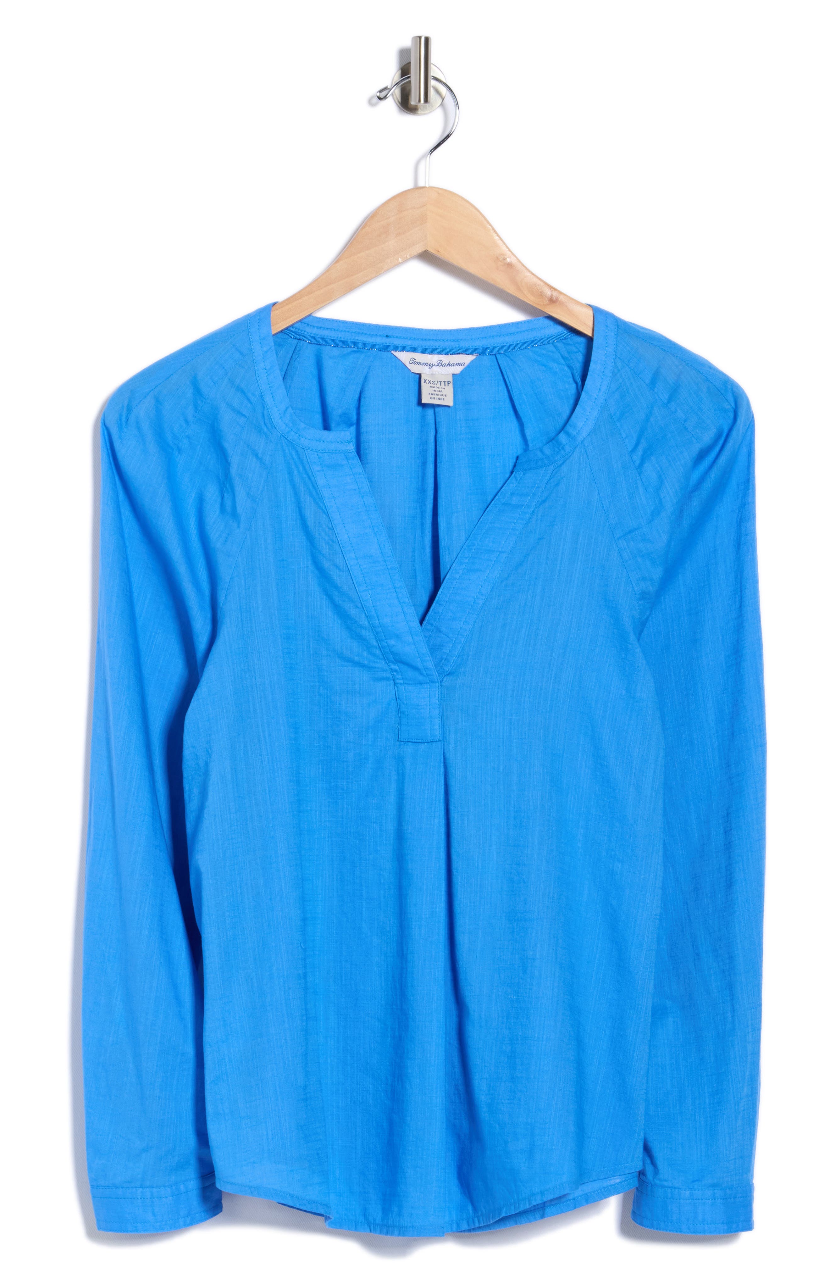 Tommy Bahama Sedona Sun Split Neck Long Sleeve Cotton Top