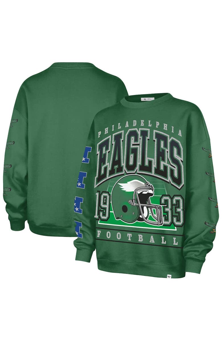 '47 Women's '47  Kelly Green Philadelphia Eagles Go Big Oversized Pullover Sweatshirt, Alternate, color, Kelly Green