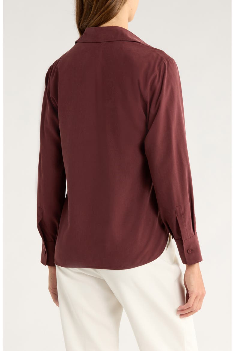 Mirko Silk Crepe Popover Top, Alternate, color, CHERRY