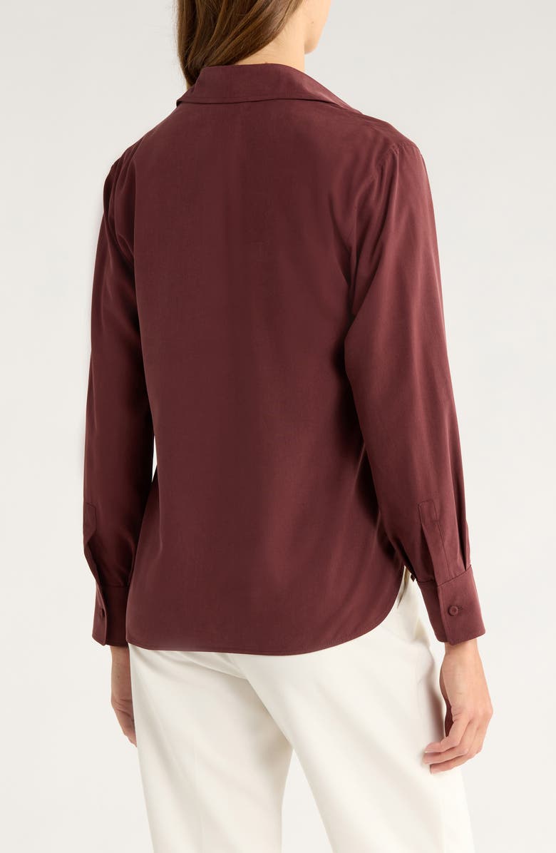 Max Mara Mirko Silk Crepe Popover Top, Alternate, color, Cherry
