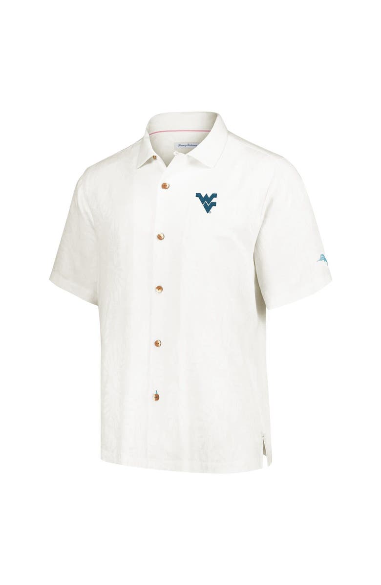 Tommy Bahama Men's Tommy Bahama Cream West Virginia Mountaineers Castaway Game Camp Button-Up Shirt, Alternate, color, 