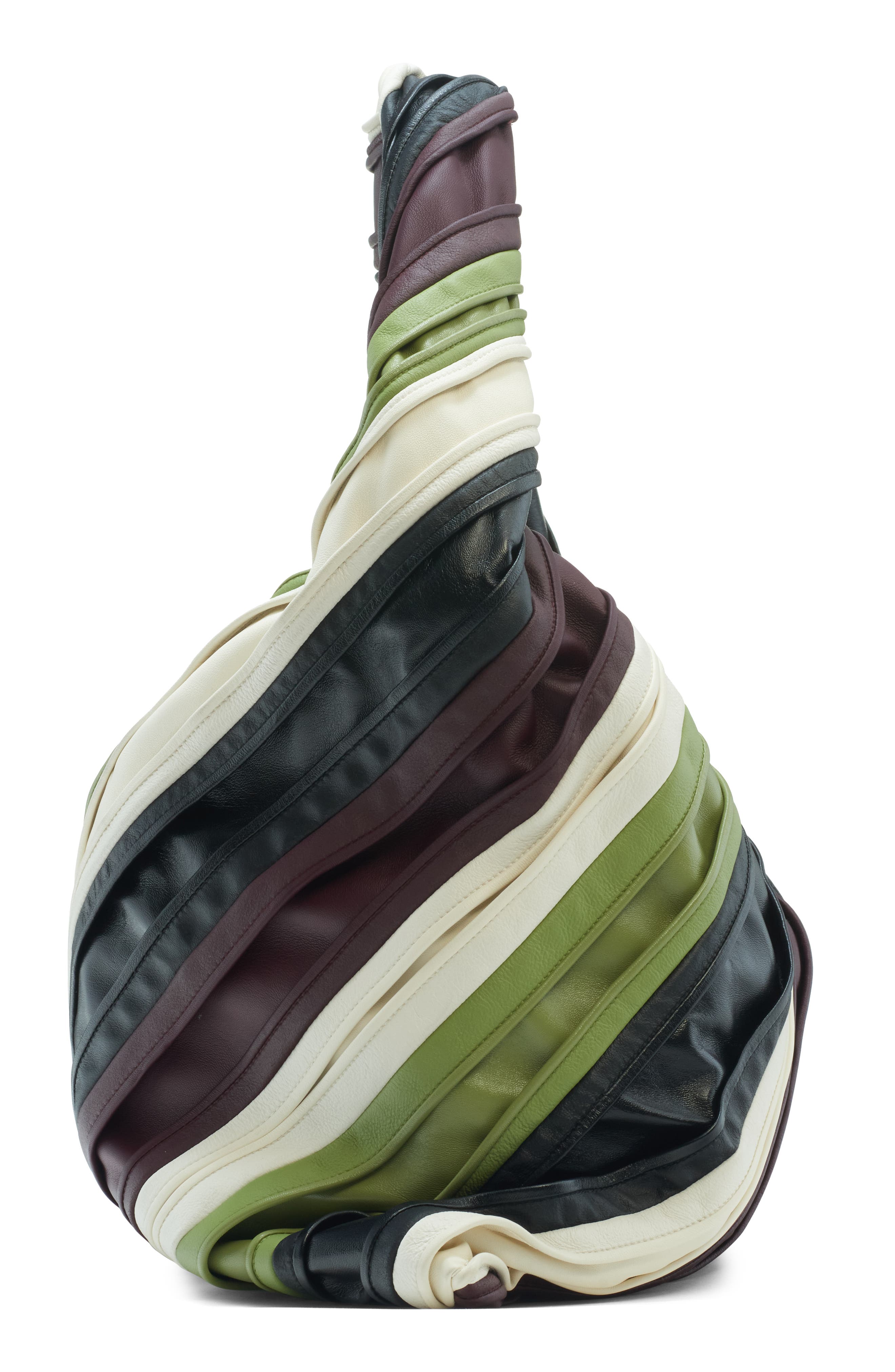 Bottega Veneta Large Hob Stripe Leather Hobo Bag, Alternate, color, 