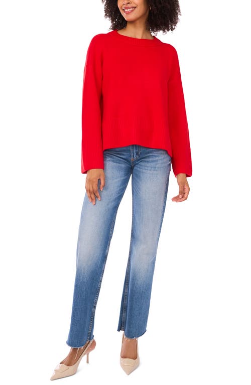 Vince Camuto Relaxed Crewneck Sweater In Red