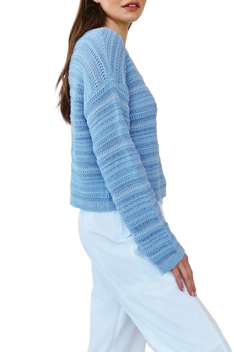 Textured Stripe Crewneck Sweater, Alternate, color, SEA BREEZE BLUE