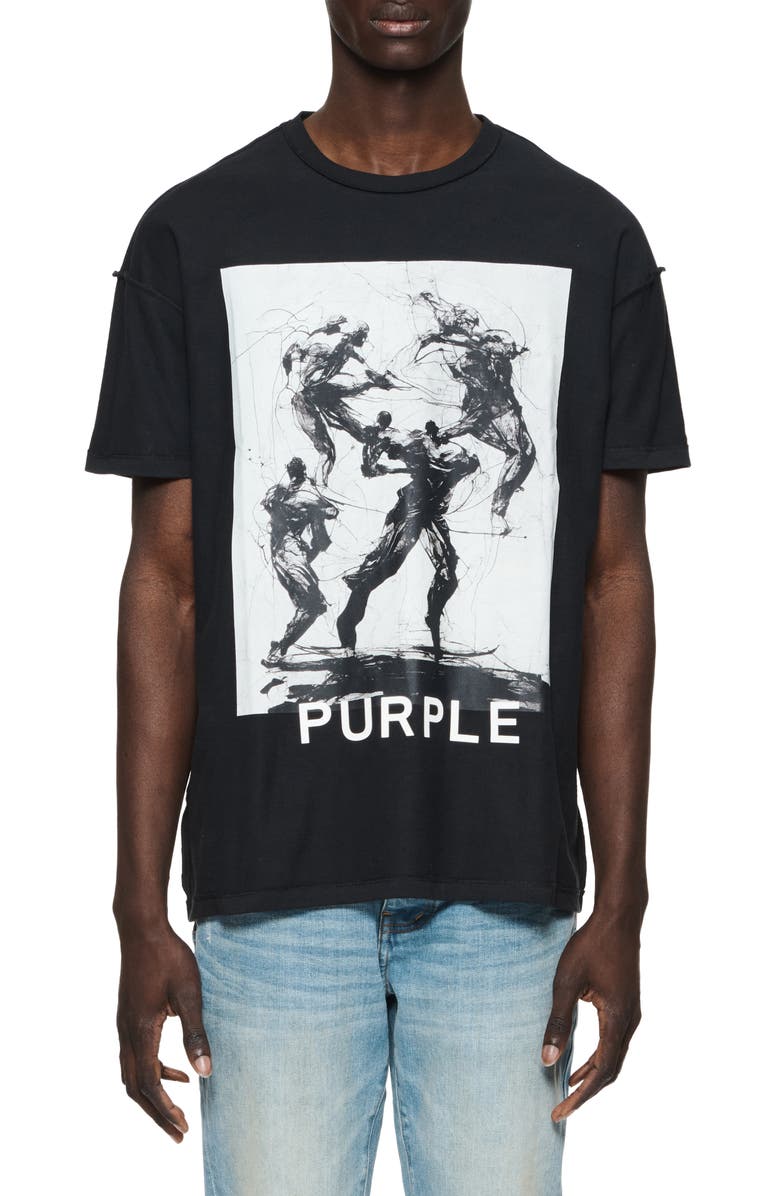 PURPLE BRAND Oversize Textured Inside Out Graphic T-Shirt, Main, color,