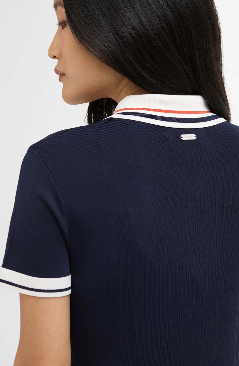 Barbour Hollington Knit Polo Minidress, Alternate, color, Navy
