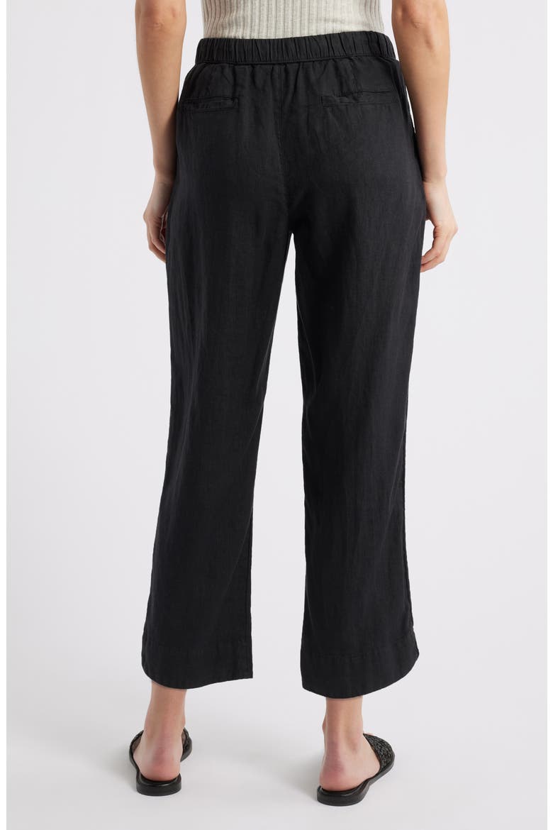 Tapered Linen Pants, Alternate, color, BLACK