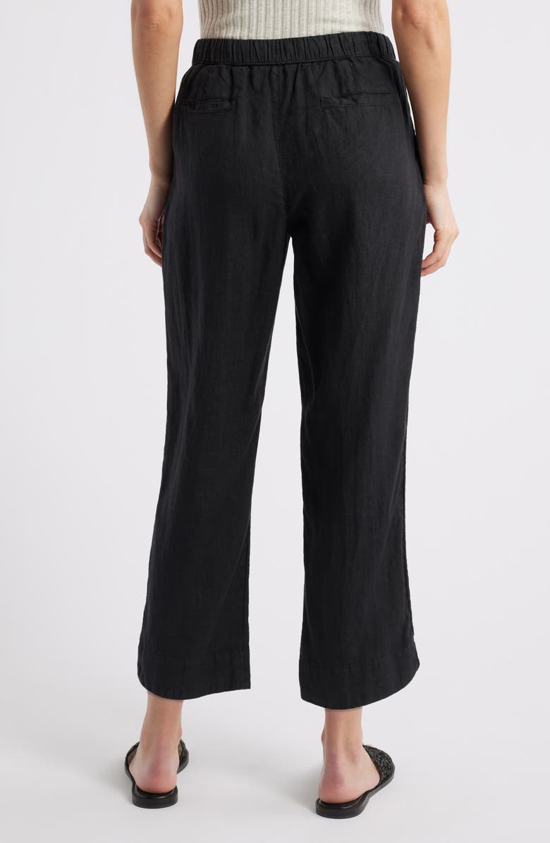 Caslon<sup>®</sup> Tapered Linen Pants, Alternate, color, Black