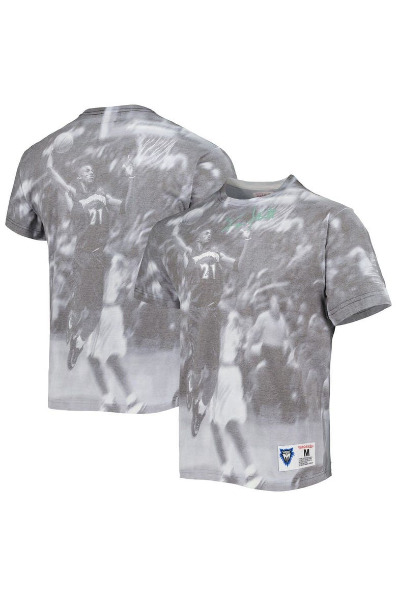 Men's Mitchell & Ness Kevin Garnett Heather Gray Minnesota Timberwolves Above The Rim T-Shirt, Alternate, color, Gray