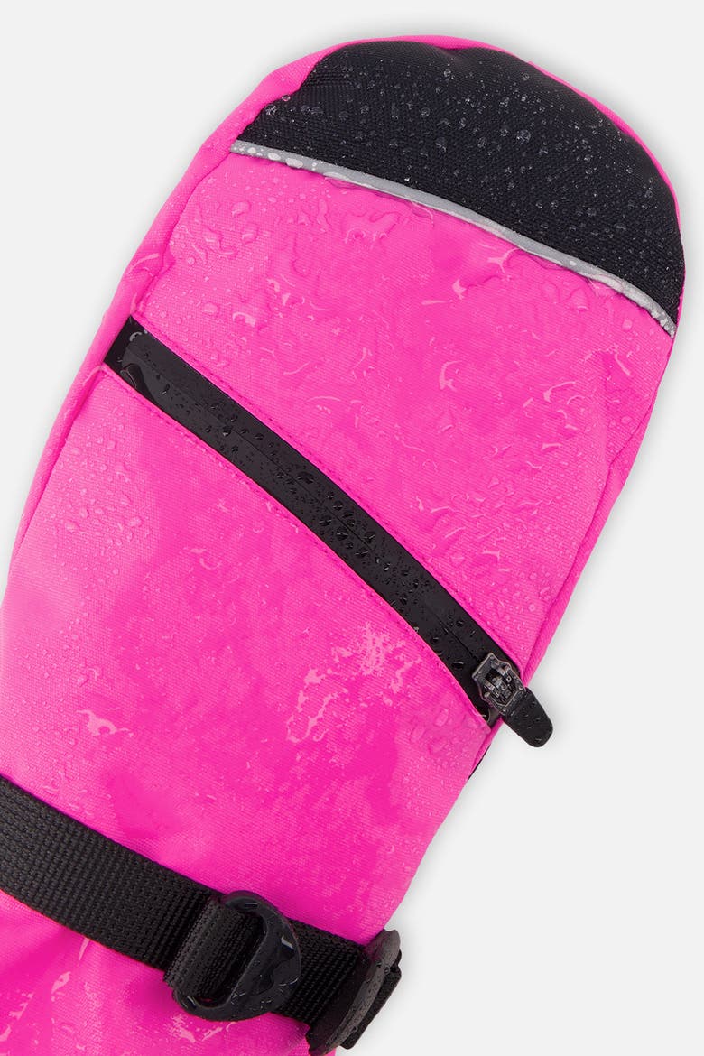 Girl Teknik Waterproof Zipper Pocket Winter Mittens, Alternate, color, Bright Pink