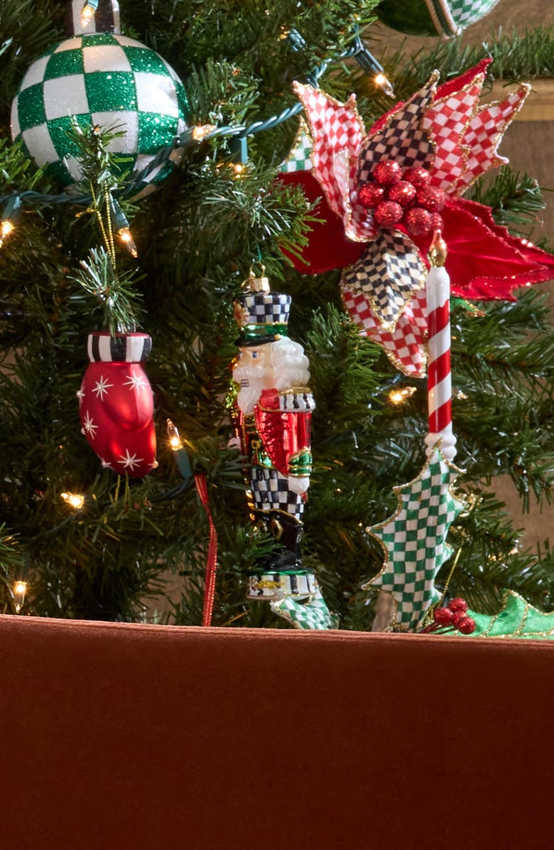 MACKENZIE CHILDS Courtly Classic Nutcracker Glass Ornament, Alternate, color, Courtly