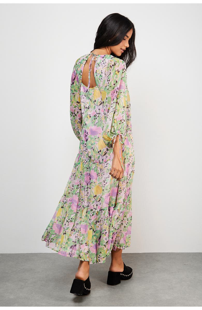 Warehouse Chiffon Batwing Midi Dress, Alternate, color, Floral