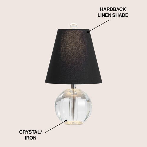 Jonathan Y Goddard 16" Crystal Ball/metal Led Table Lamp In Clear/black