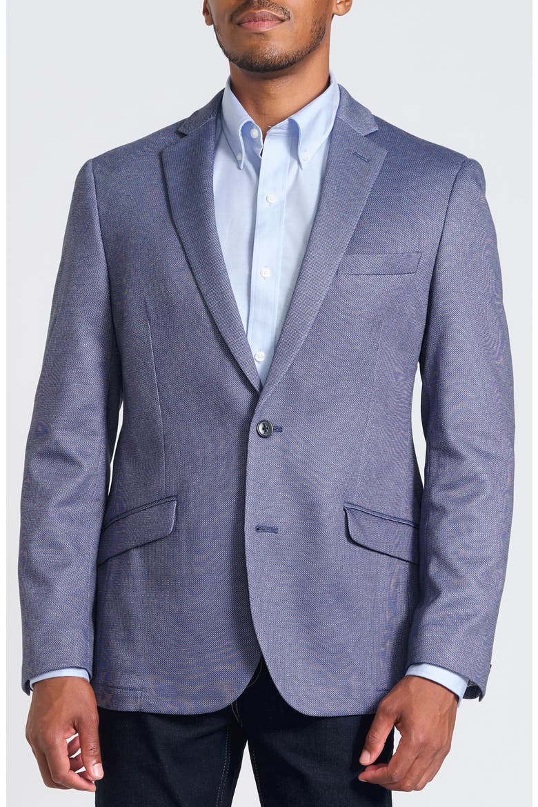 Blue Knit Blazer, Main, color, BLUE