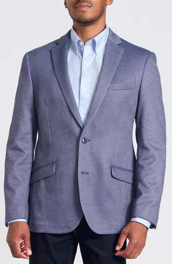SAVILE ROW CO Blue Knit Blazer