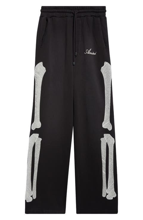 Bones Oversize Wide Leg Cotton Sweatpants