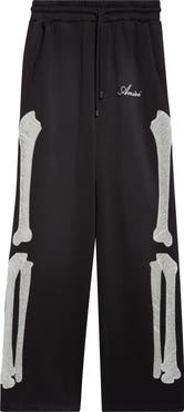 AMIRI Bones Oversize Wide Leg Cotton Sweatpants