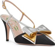 Valentino Garavani Bowow Pointed Toe Slingback Pump