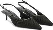 MANGO Straw Pointed Toe Slingback Pump