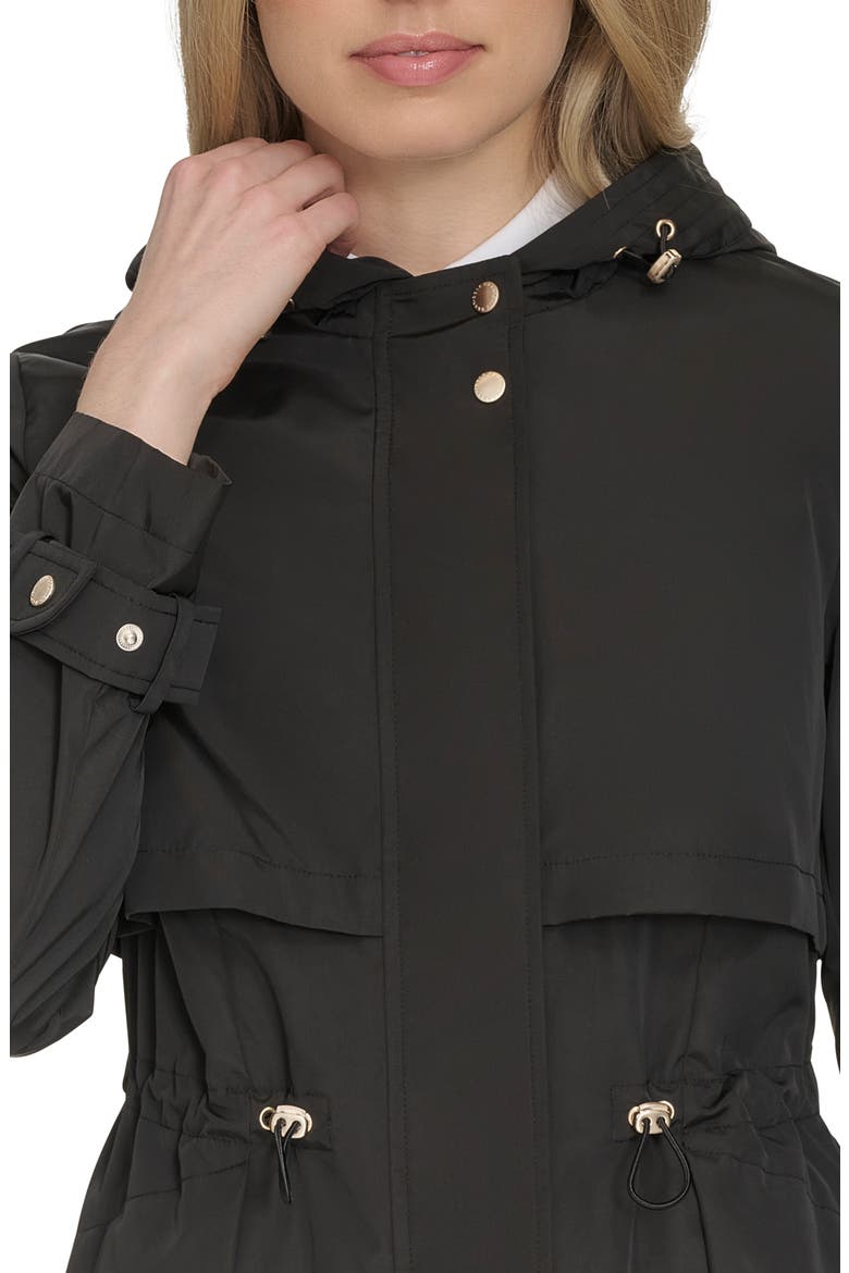 Hooded Trench Raincoat, Alternate, color, BLACK