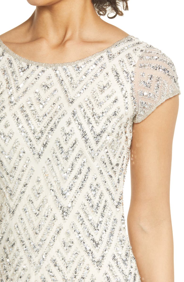 Pisarro Nights Chevron Sequin Sheath Dress, Alternate, color, 