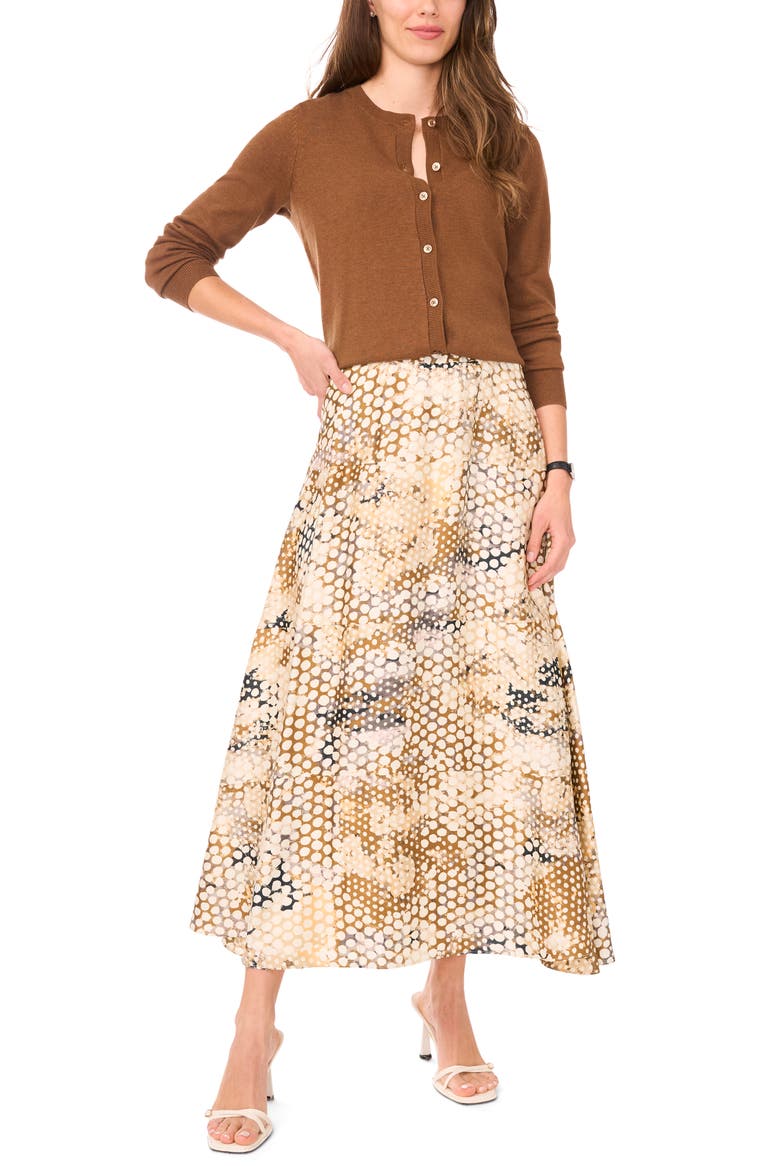 Elastic Waist Full Skirt, Alternate, color, TOBACCO BROWN
