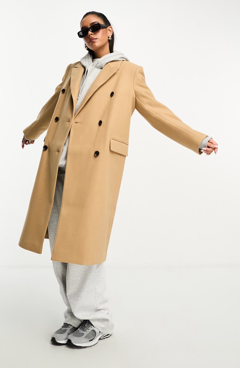 ASOS DESIGN Double Breasted Dad Coat, Main, color, 