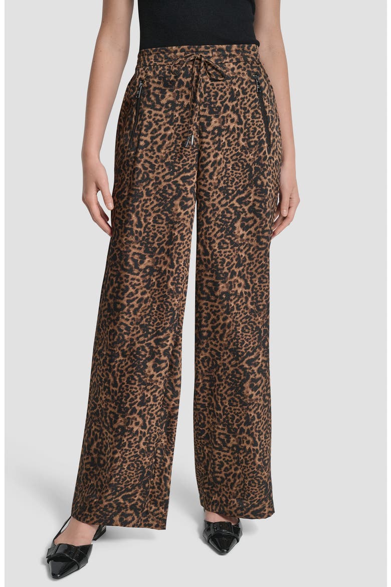 Cheetah Print Wide Leg Pants, Main, color, COMPACT CHEETAH