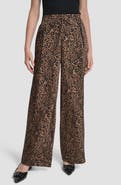 DKNY Cheetah Print Wide Leg Pants