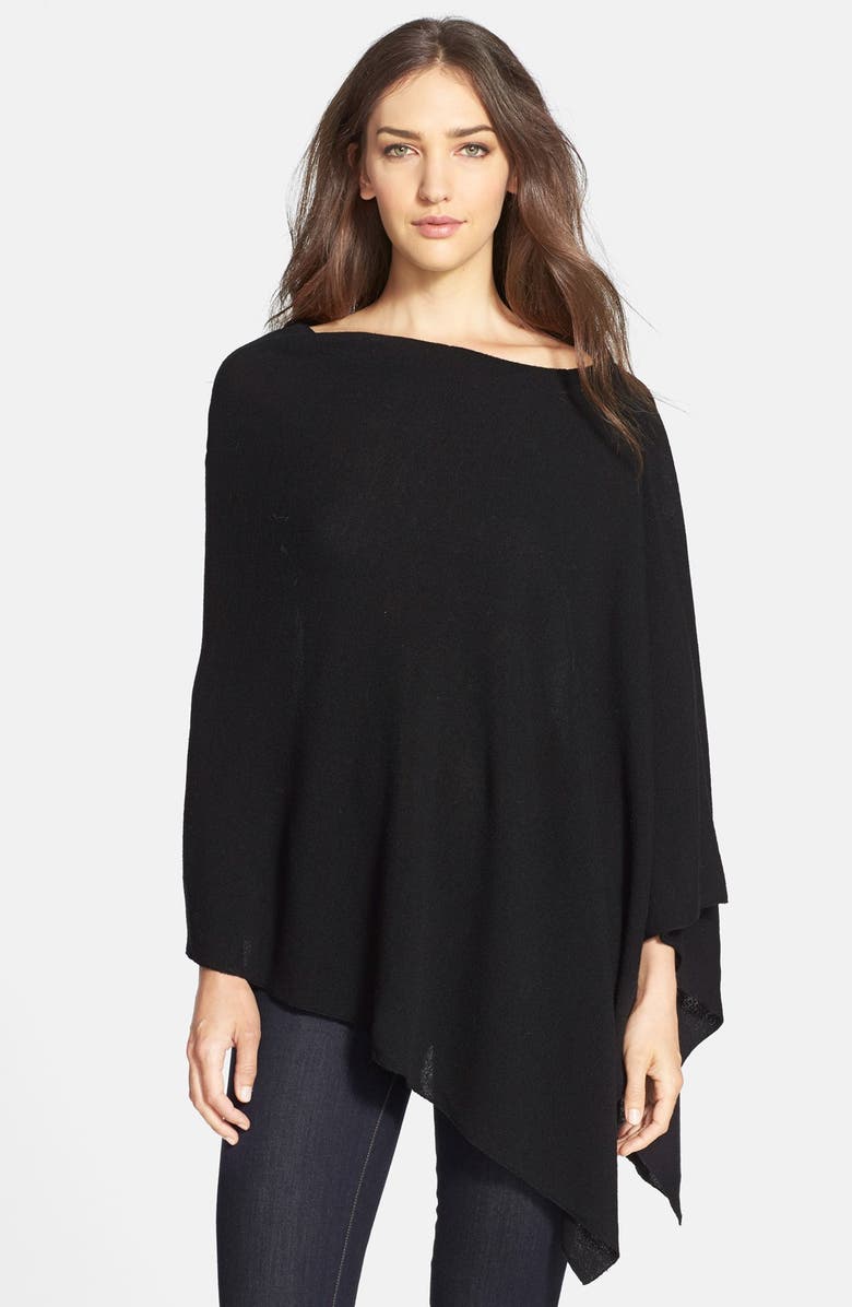 Eileen Fisher Asymmetrical Merino Poncho, Main, color, 