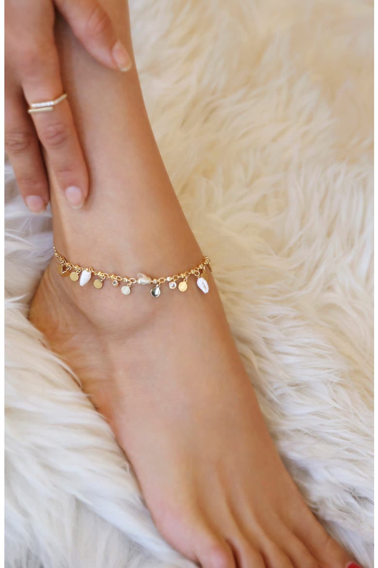 Shell Anklet, Alternate, color, GOLD