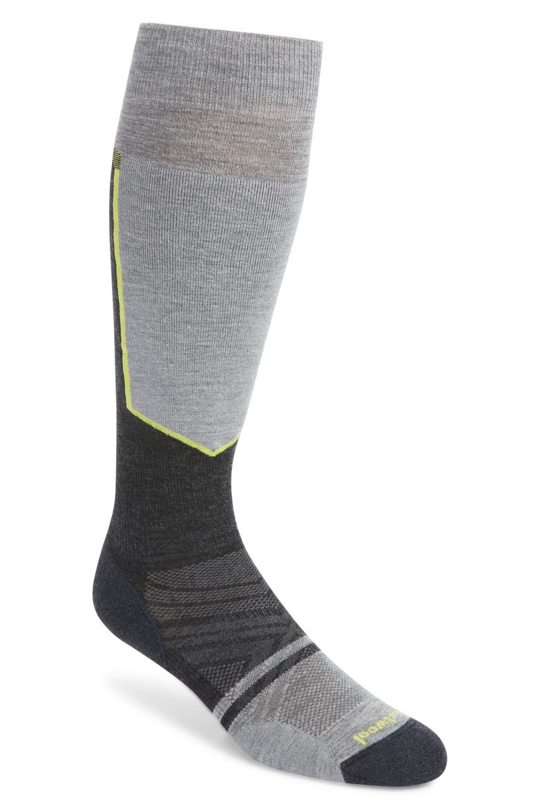 Targeted Cushioning Over the Calf Ski Socks, Main, color, CHARCOAL