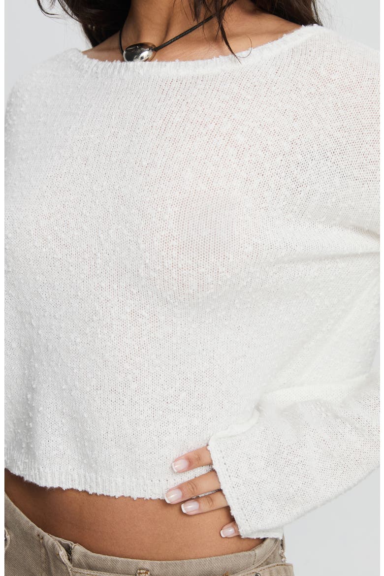 Riala Boatneck High-Low Sweater, Alternate, color, WHITE