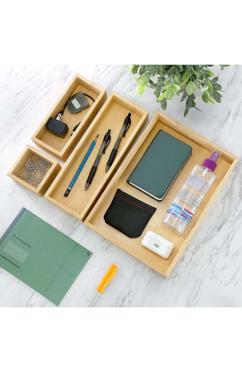 Megachef Wood Storage and Organization Trays, Alternate, color, Bamboo