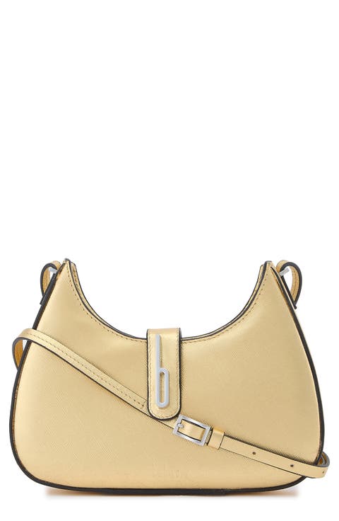 Mini Leena Metallic Leather Crossbody Bag