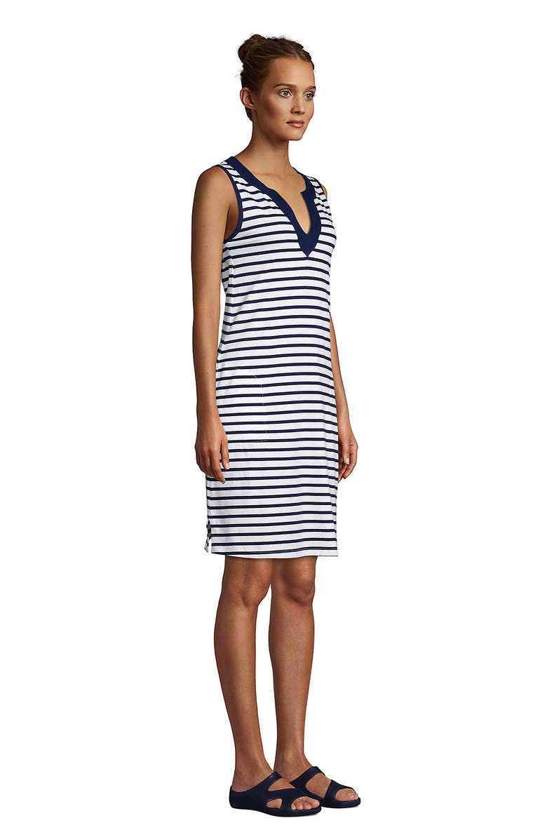 Lands' End Cotton Jersey Sleeveless Swim Cover-up Dress, Alternate, color, 