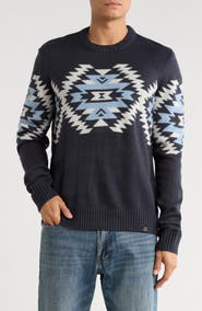 Lucky Brand Geometric Jacquard Crewneck Sweater