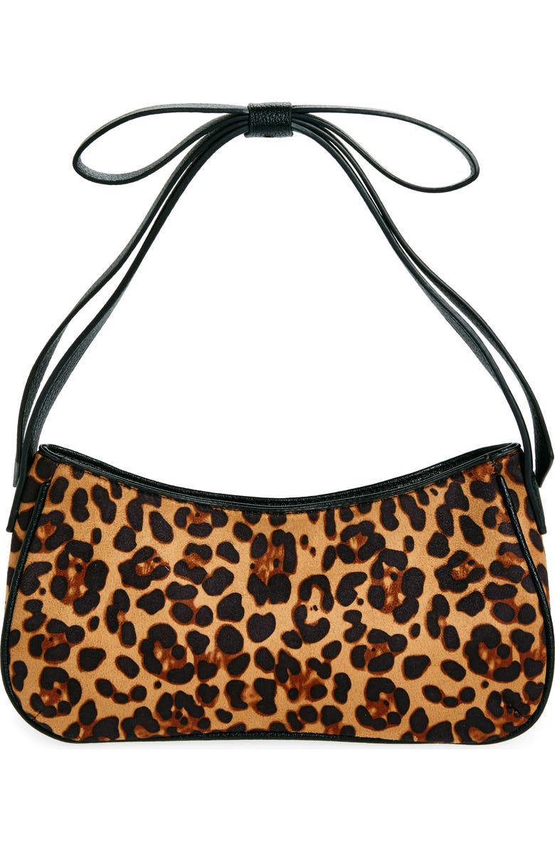 Mali + Lili Marissa Bow Leopard Recycled Vegan Leather Shoulder Bag, Main, color,