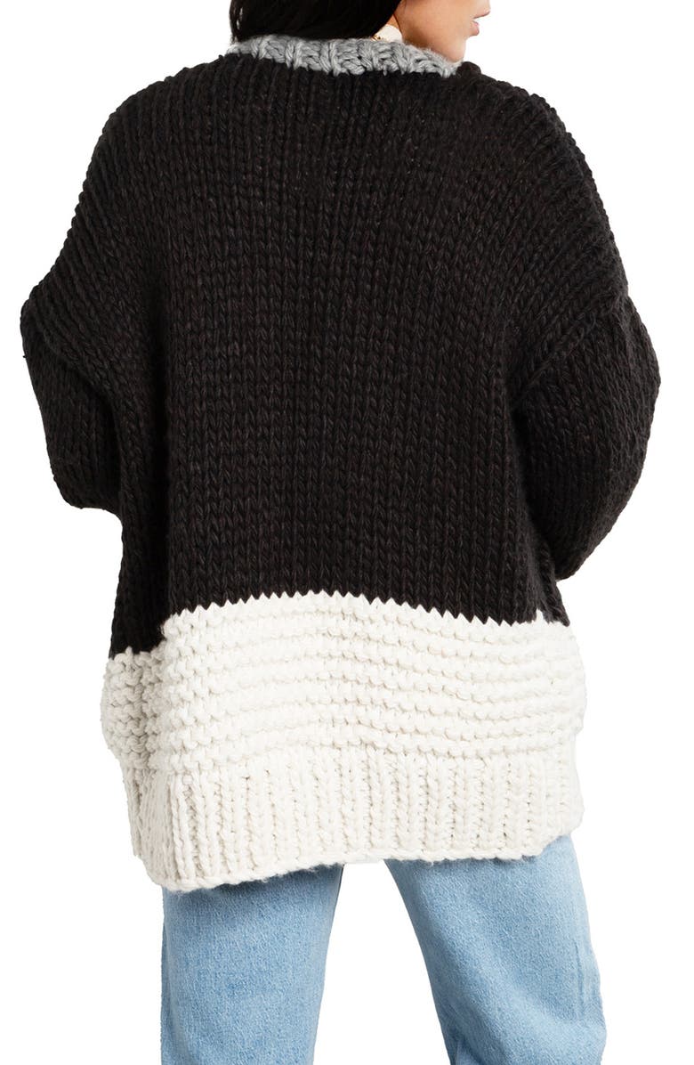 SAACHI Colorblock Oversize Cardigan, Alternate, color,