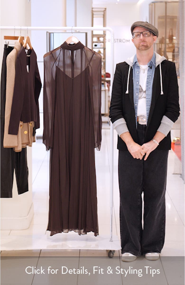 Esther Long Sleeve Chiffon Maxi Dress, sales video thumbnail