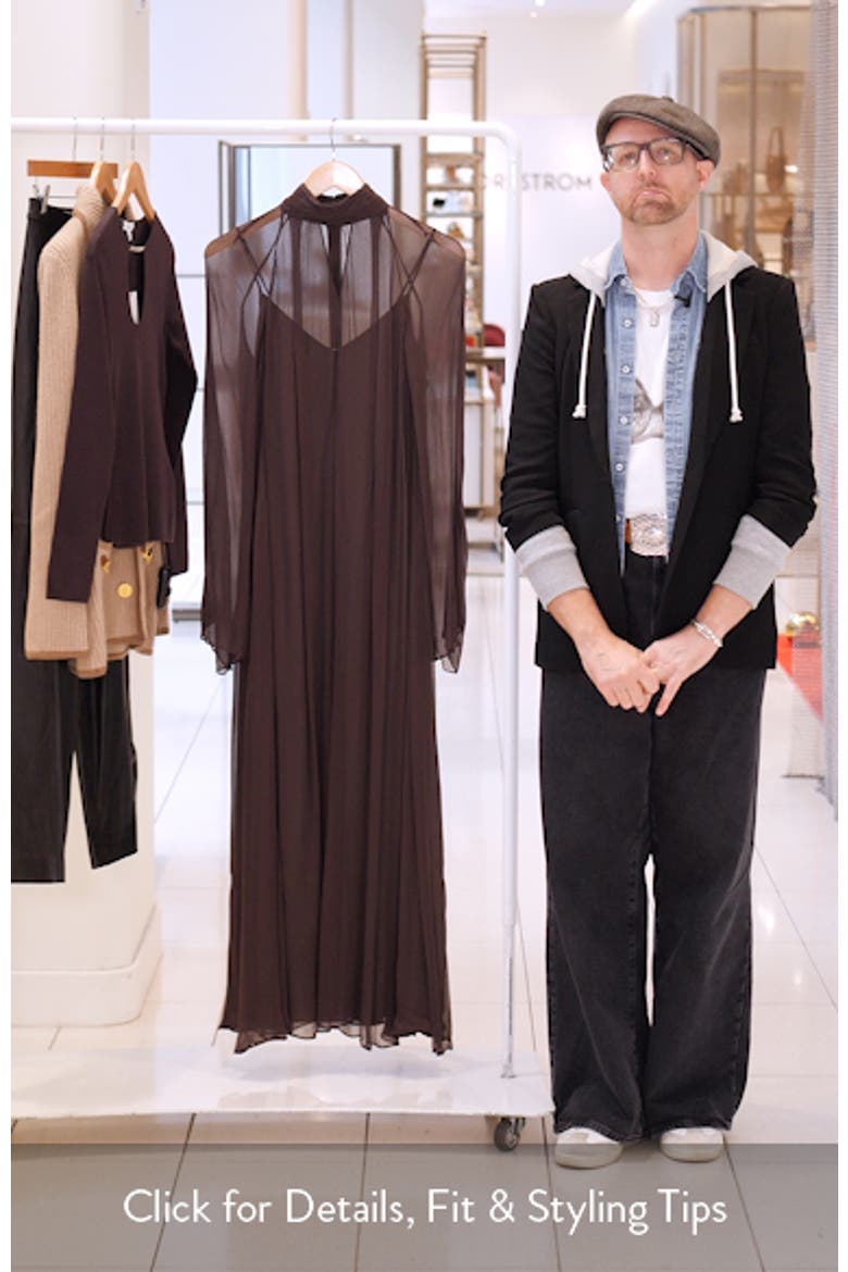 Esther Long Sleeve Chiffon Maxi Dress video