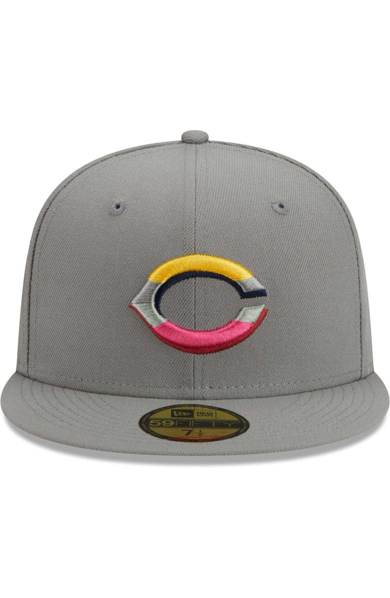 New Era Men's New Era Gray Cincinnati Reds Color Pack 59FIFTY Fitted Hat, Alternate, color,