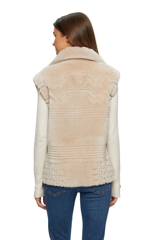 Gorski Grooved Pattern Shearling Lamb Vest In White