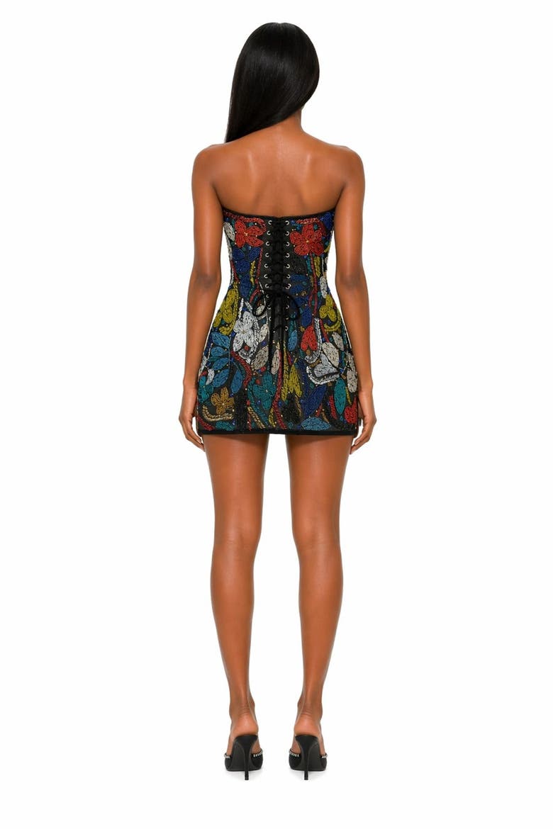 Embroidered Corset Mini Amber Dancing Collection, Alternate, color, Tropical Colors