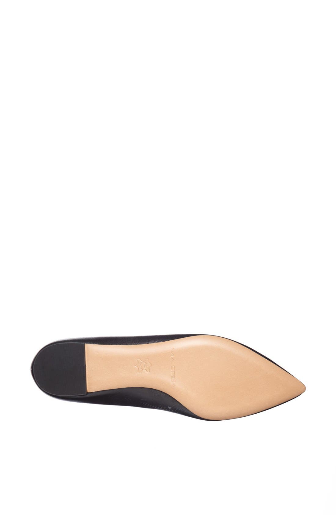 'Velvet' Flat, Alternate, color, BLACK/ GUNMETAL NAPPA