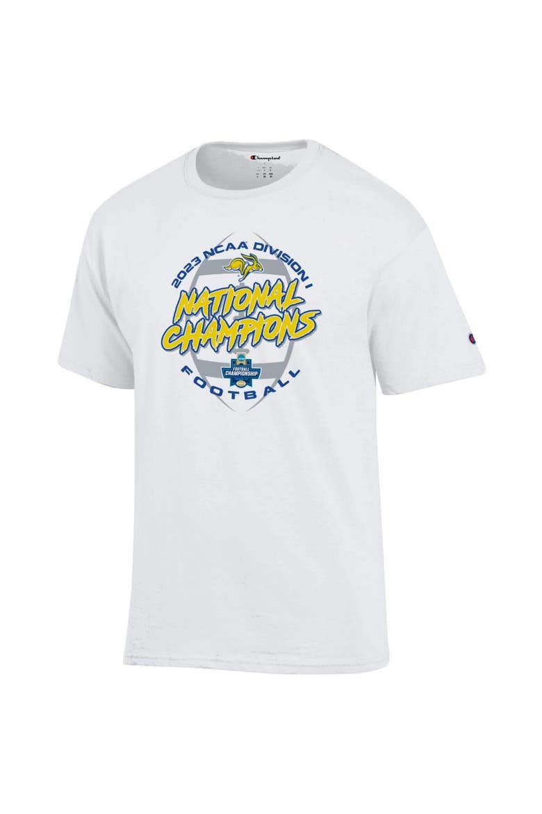 Men's Champion  White South Dakota State Jackrabbits 2023 FCS Football National Champions Locker Room T-Shirt, Alternate, color, White