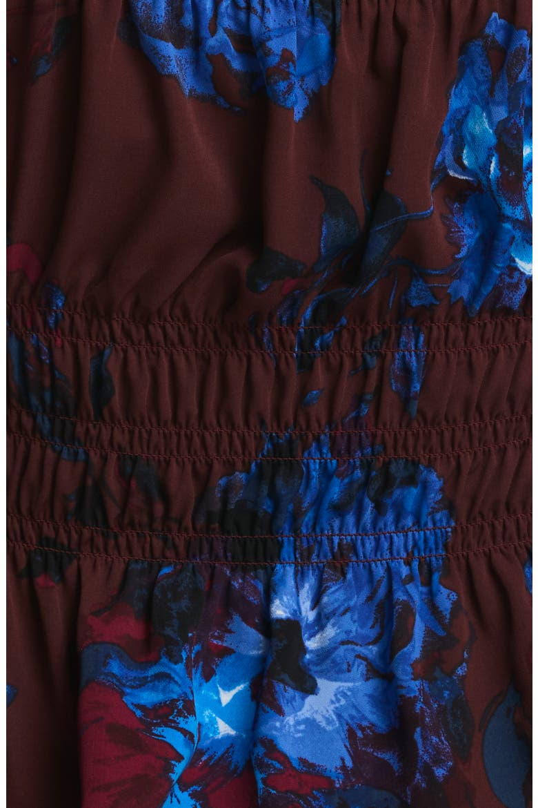 Smocked Peplum Top, Alternate, color, BITTER CHOCOLATE