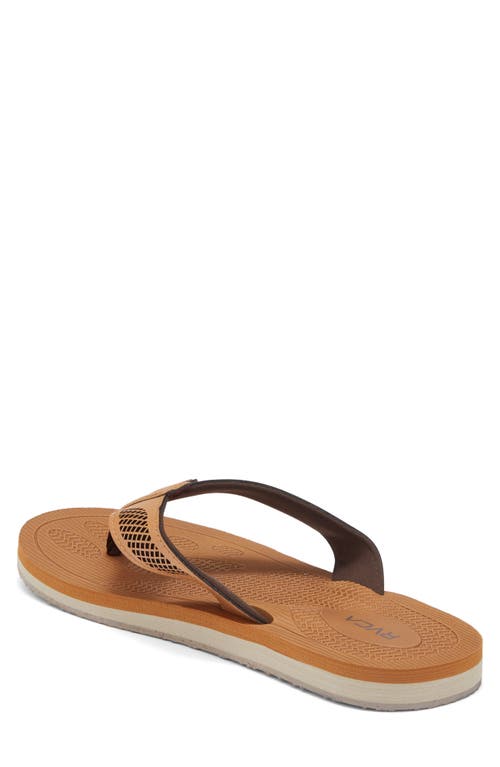 Rvca Perforated Flip Flop Sandal In Brown