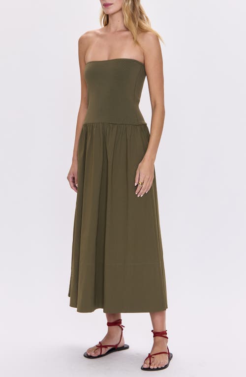 Pistola Mavo Strapless Midi Dress In Green