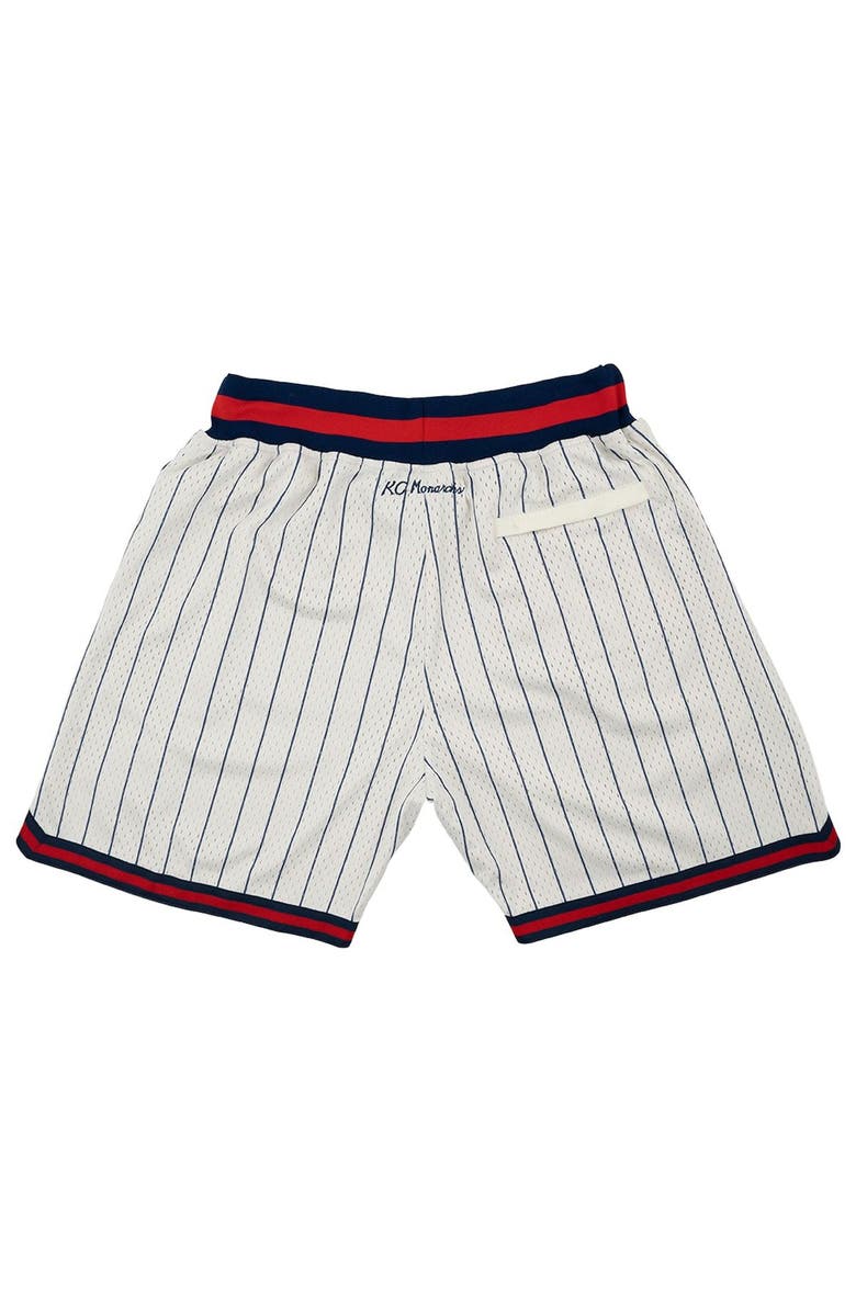 RINGS & CRWNS Men's Rings & Crwns Cream Kansas City Monarchs Replica Mesh Shorts, Alternate, color,